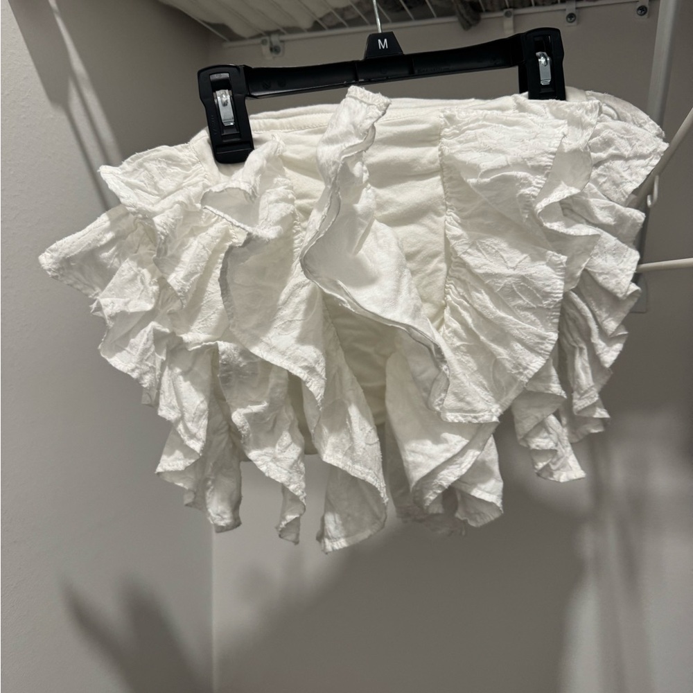 Anthropologie Ivory Ruffled Top